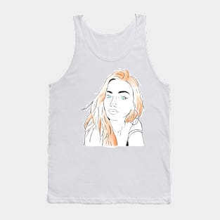 Beautiful girl looking at you - Redhead White Tank Top